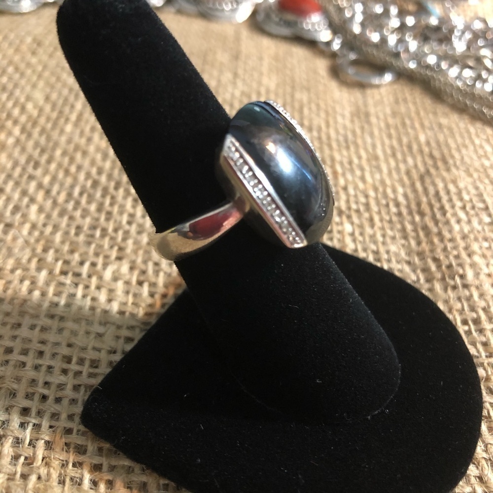 925 Sterling Silver With Rectangular Black Onyx S… - image 2